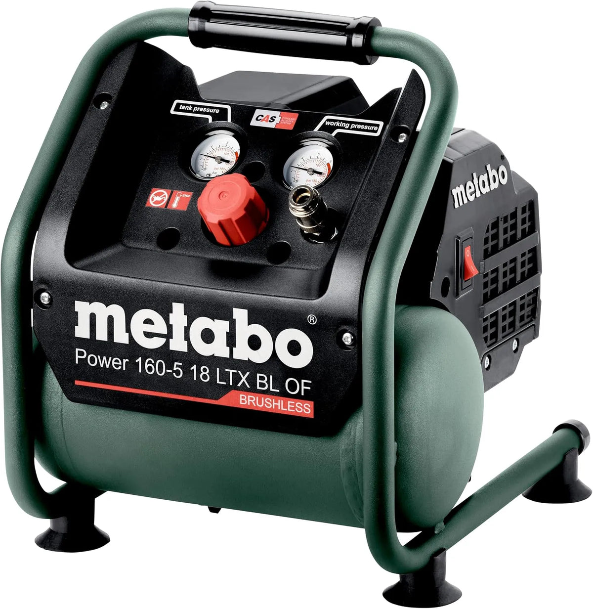 Metabo Akku-Kompressor zur Druckluftversorgung von Werkzeugen und für Werkstattaufgaben Power 160-5 18 LTX BL OF: Akku-Betrieb, bürstenloser Motor