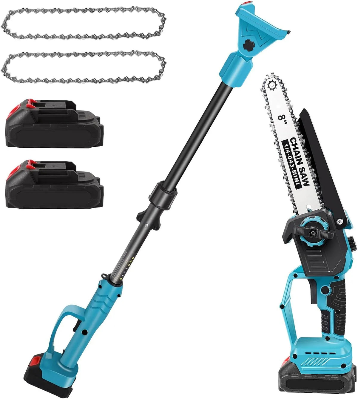 Makita 21V Hochentaster und Teleskop-Astsäge: Akku-Betrieb, bürstenloser Motor, Teleskopstiel, 2 IN 1,4, 5m, 8 Zoll