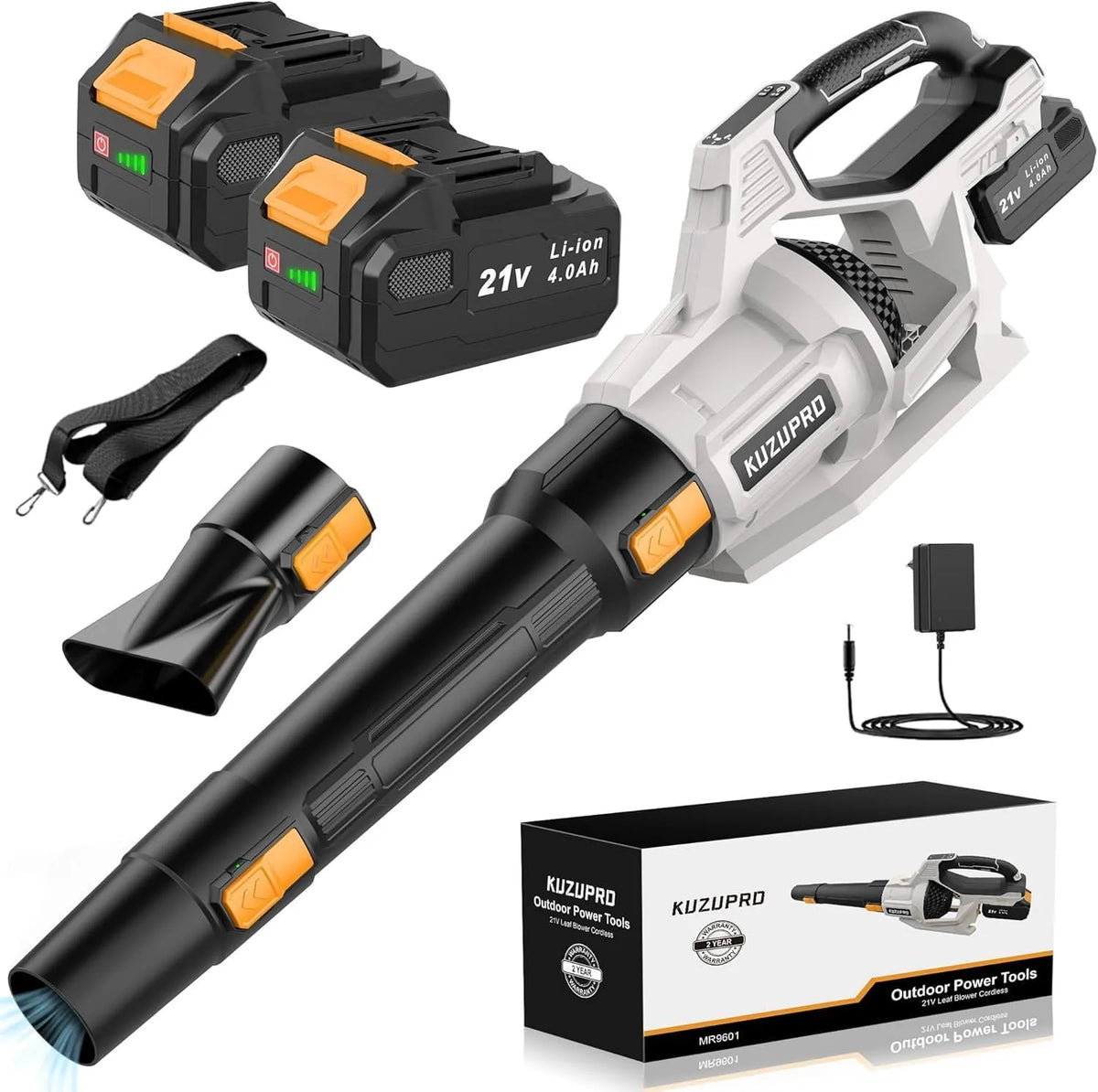 Laubbläser: Akku-Betrieb, abnehmbares Element, 21V, 4,0Ah, für die Gartenpflege