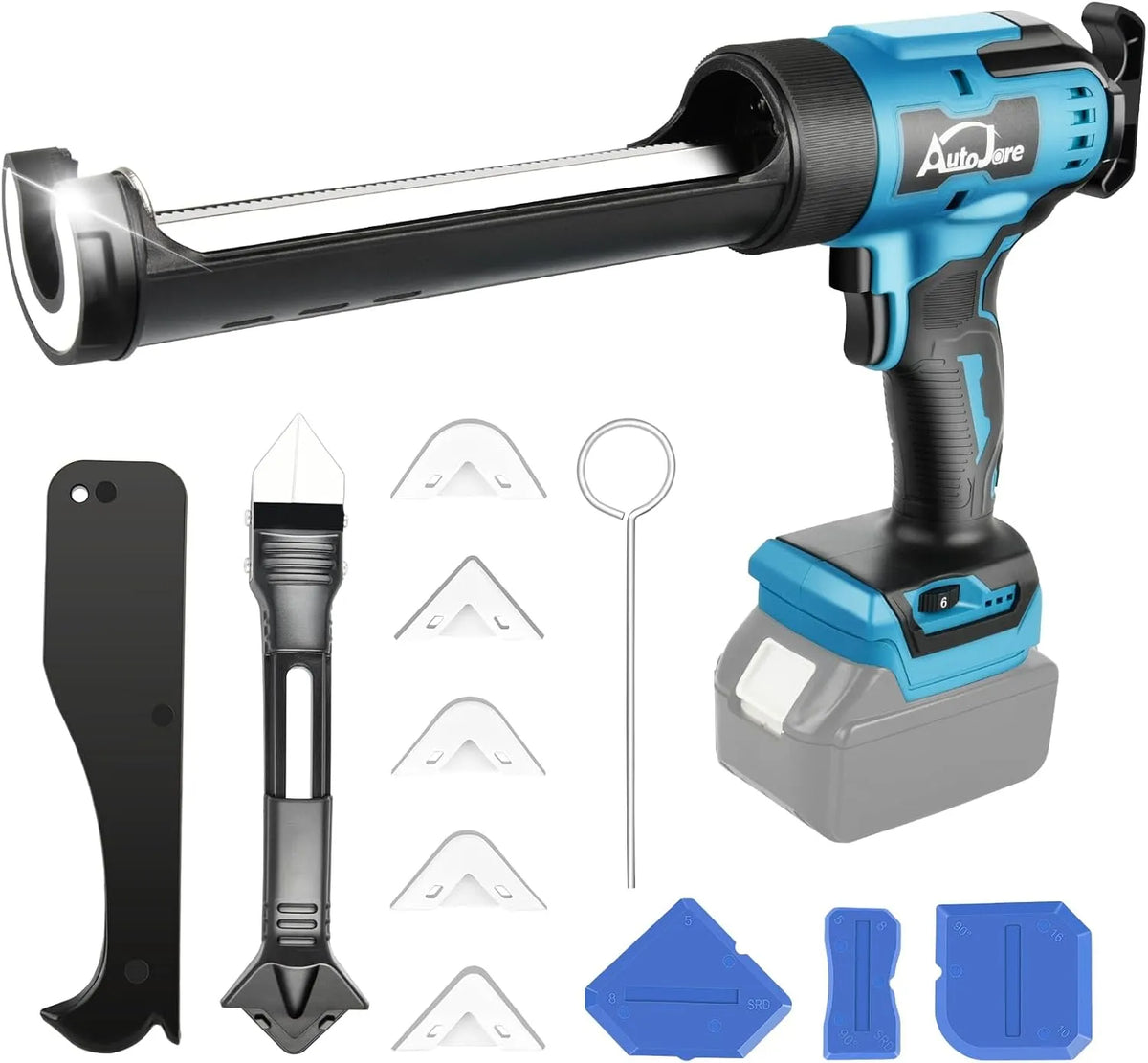 Makita 18V Akku Kartuschenpresse Kompatibel mit 18V Batterie Bürstenloser Motor Elektrischer Kartuschenpistole, Akku-Betrieb, LED-Anzeige