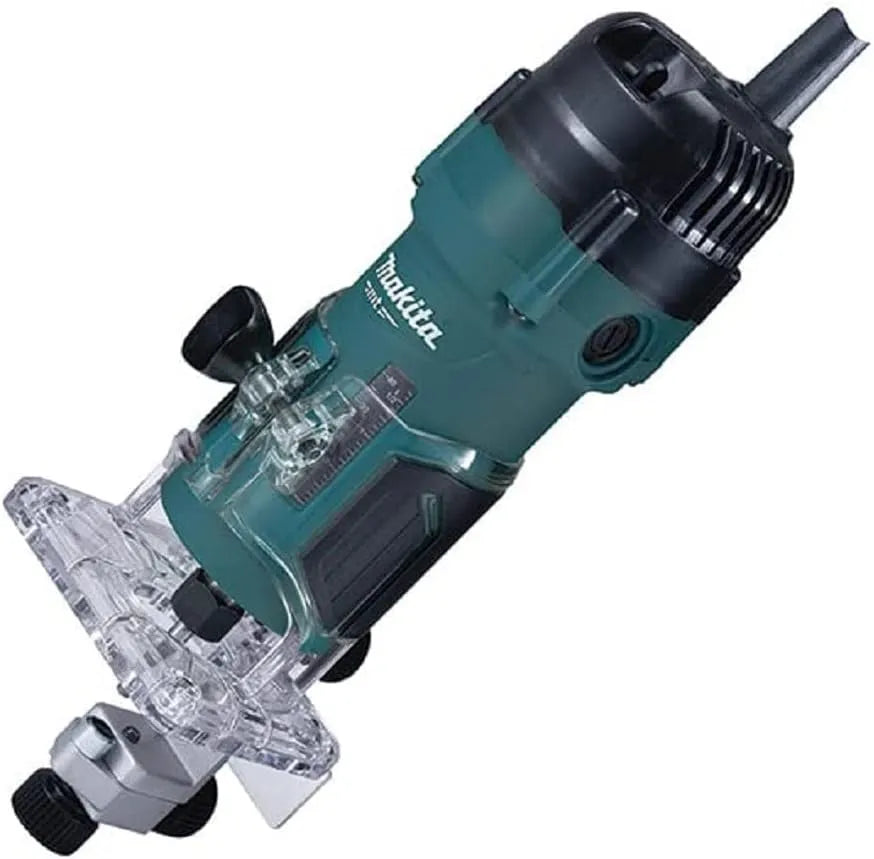 Oberfräse für Nuten, Kantenbearbeitung und präzise Profile in Holz; Makita Kantenfräser: SAR, 6 mm, 530 W