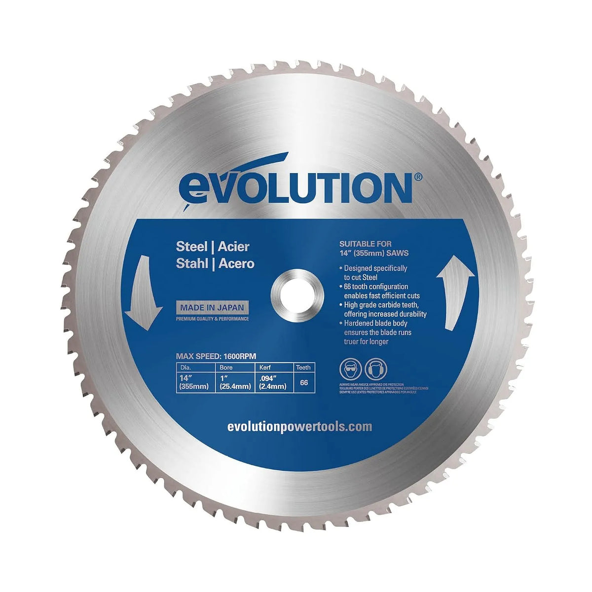 Evolution Kreissäge: 355mm, für Metallbearbeitung