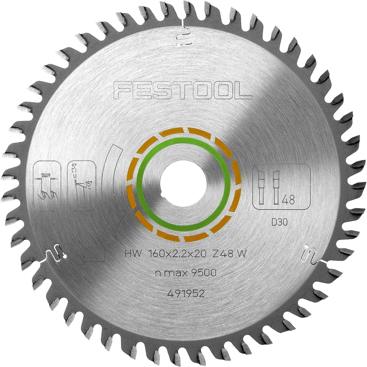 Festool TS 55 Kreissägeblatt: W48, aus Holz, 160 × 2,2 × 20, für Holzbearbeitung
