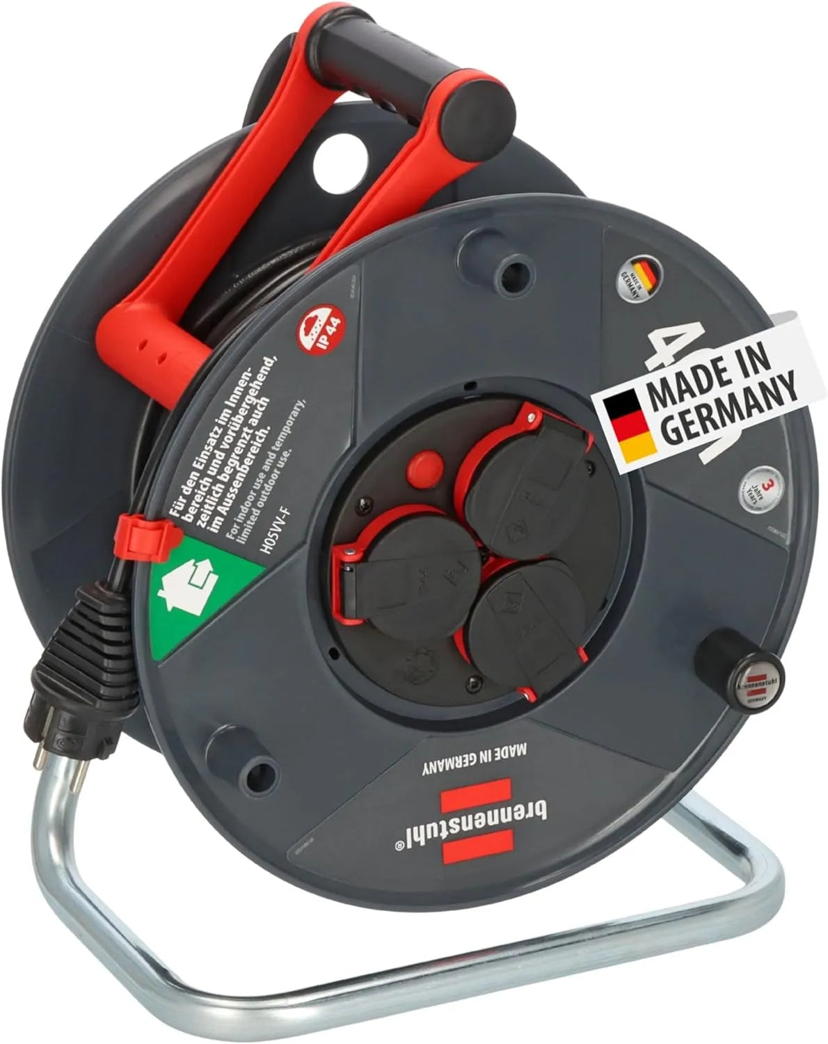 Brennenstuhl Garant V2 IP44 Kabeltrommel Kabeltrommel und Verlängerungskabel mit Steckdosen, 40m