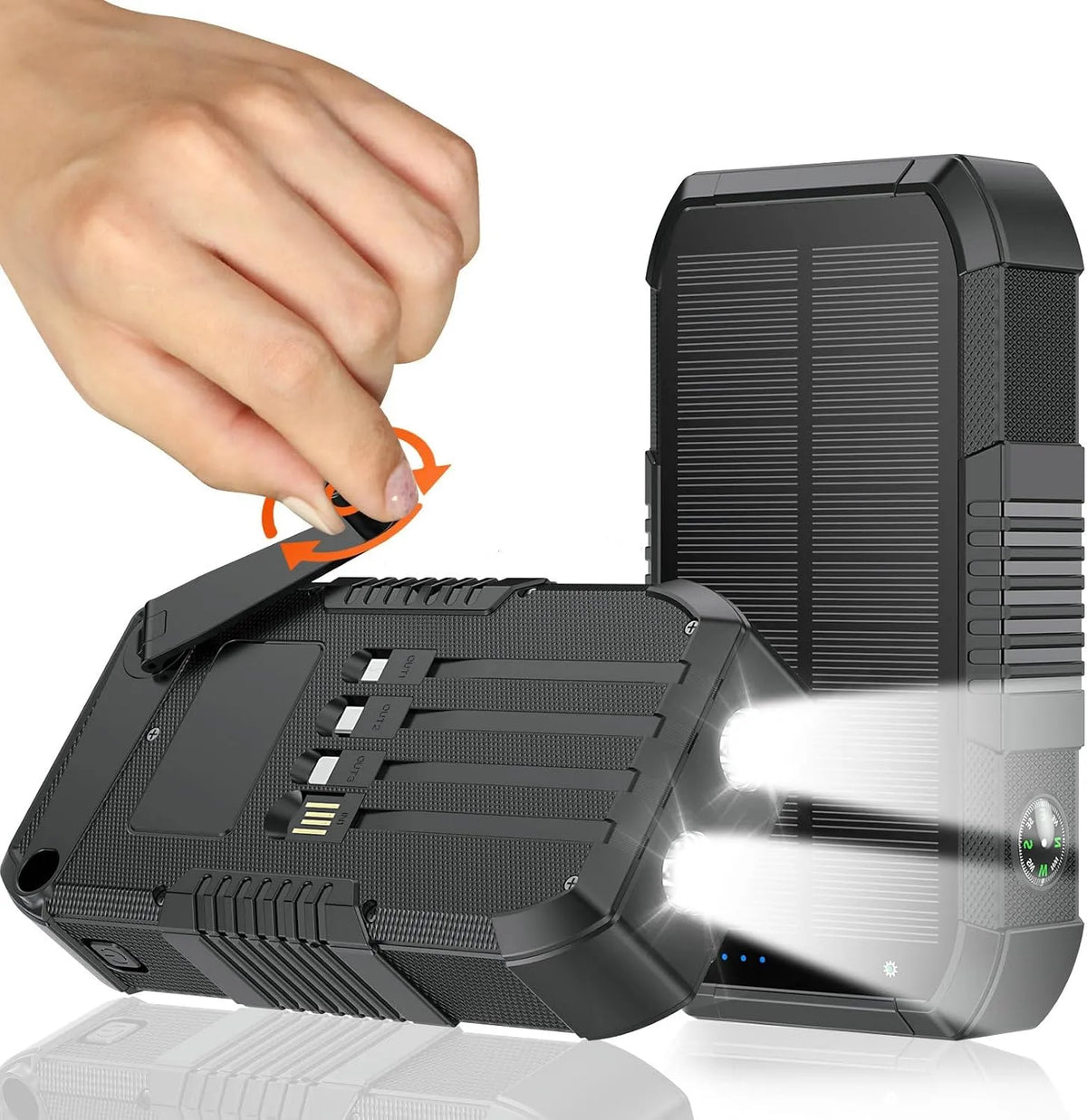 Schnelllade-Powerbank und Mobiler Zusatzakku, 66800 mAh, solarbetrieben, Schnellladefunktion, 22,5 W