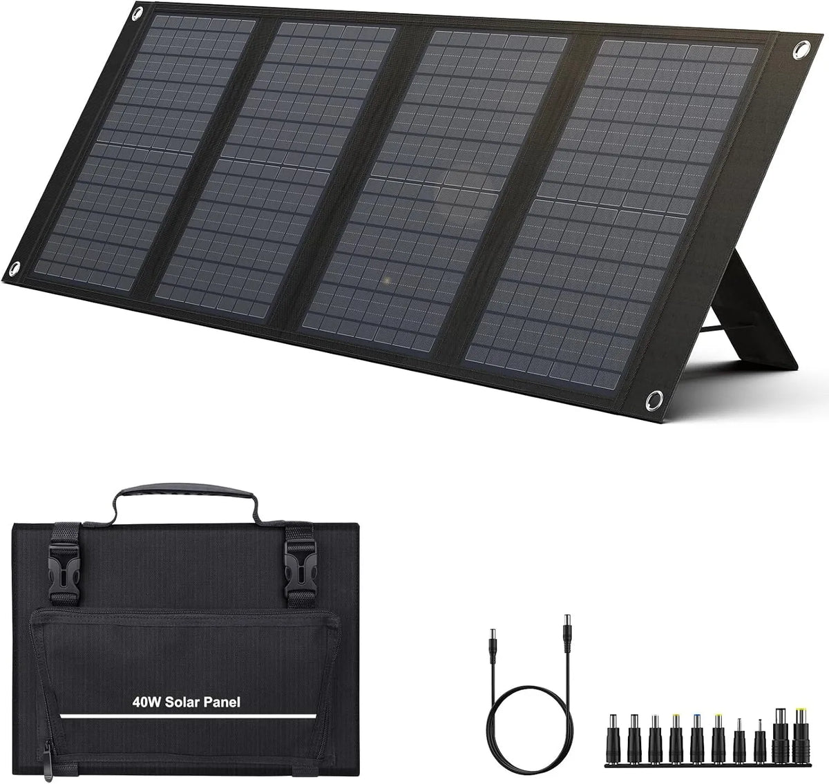 Ständer USB-QC3.0-Anschluss Tragbare Powerstation und Solargenerator, 100 W, solarbetrieben, faltbar, 200 W, 15 V, für Camping und Wohnmobil