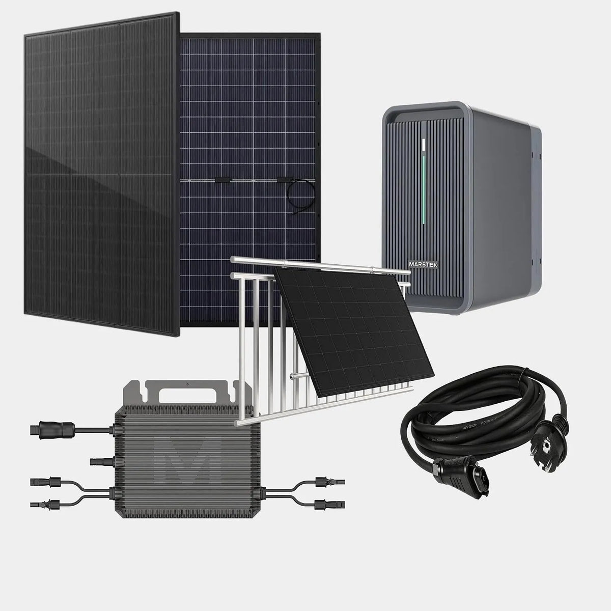 Speicher B2500D Balkonkraftwerk-Komplettset und Photovoltaiksystem, 2,24kWh, 920W