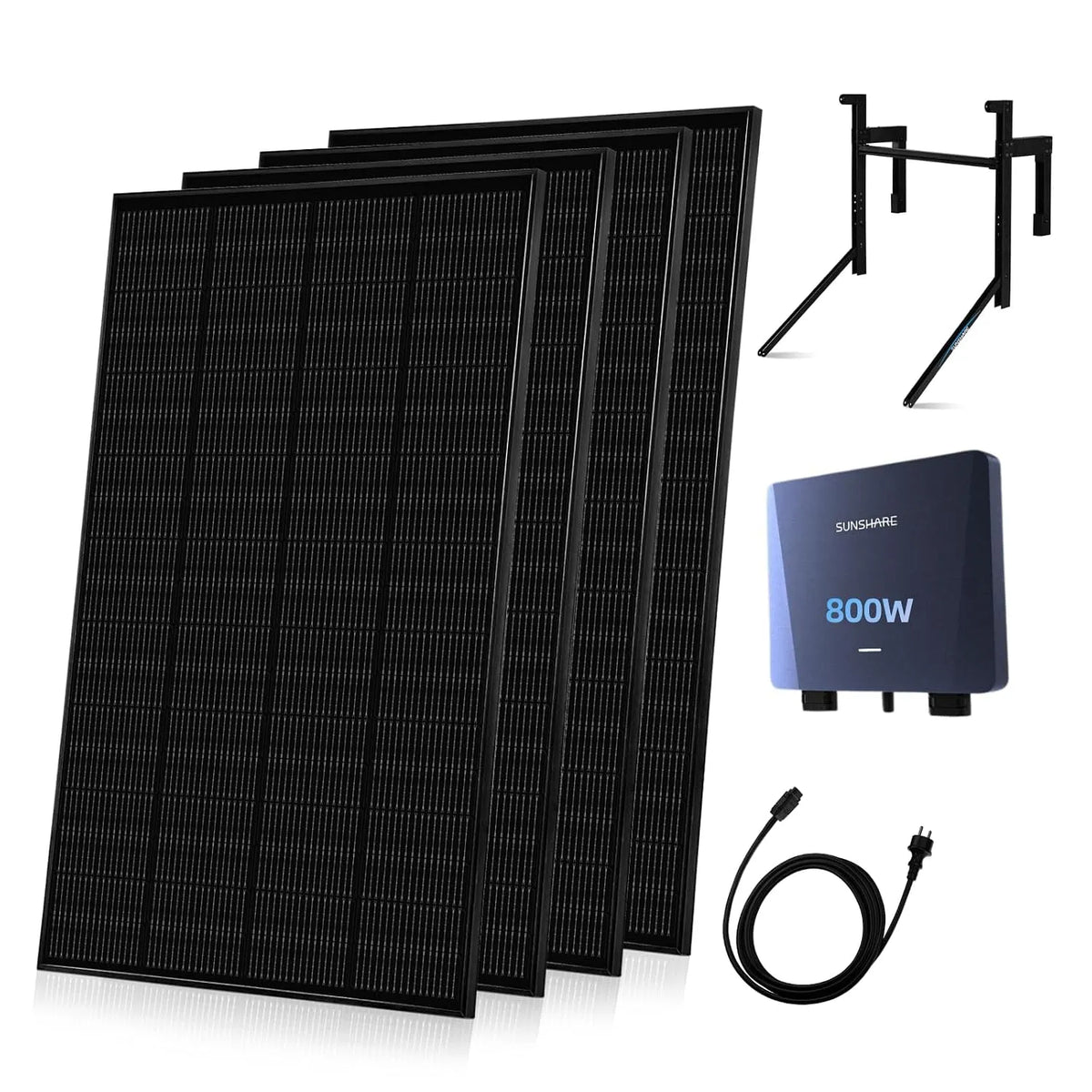 Balkonkraftwerk-Komplettset und Photovoltaiksystem, 800W, 5m
