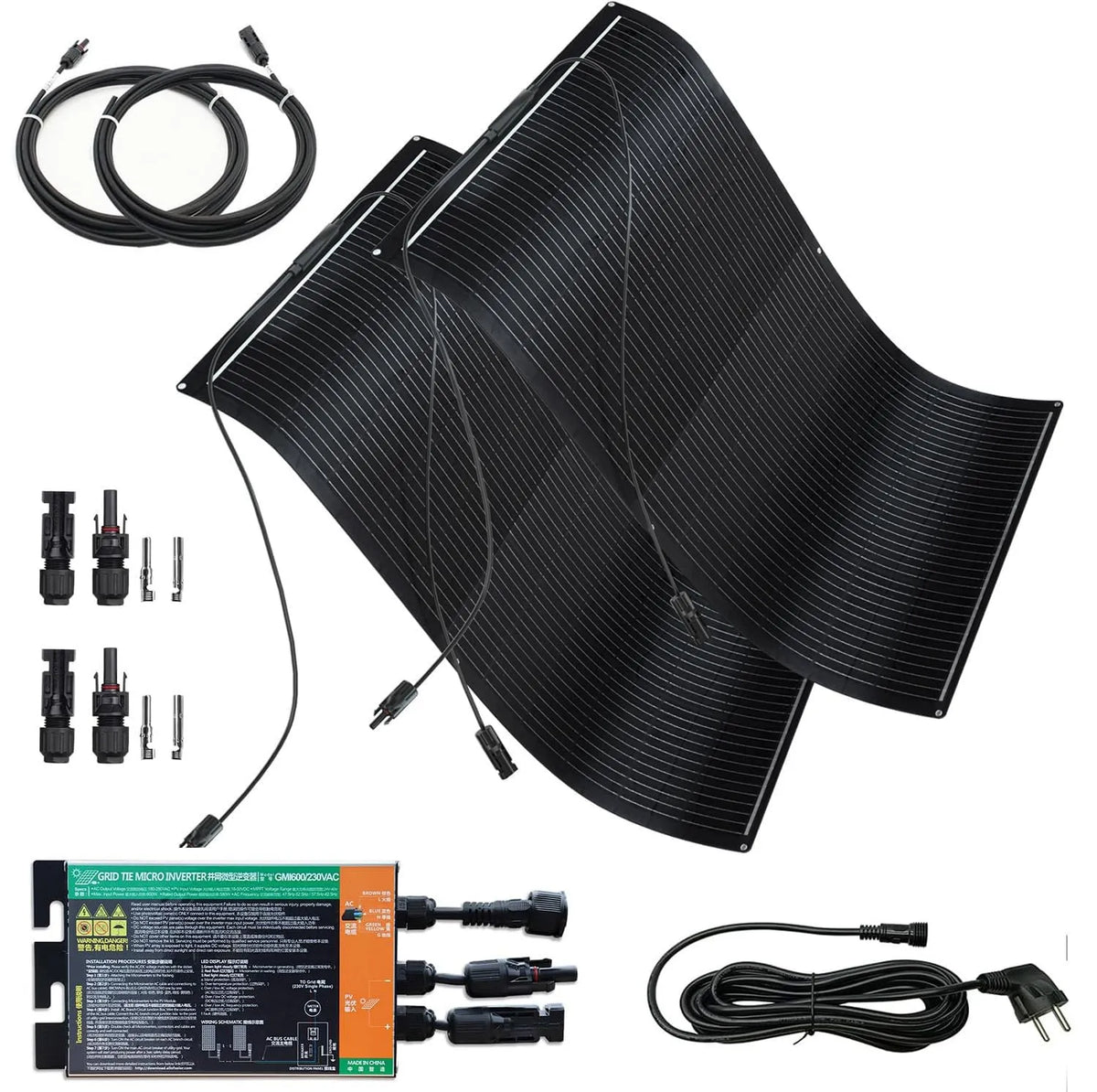 Balkonkraftwerk-Komplettset und Photovoltaiksystem, 150W, 300W, flexibel
