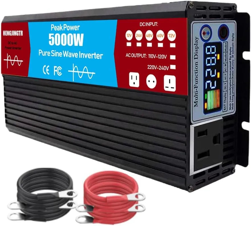 DC-AC-Wechselrichter und Spannungswandler, solarbetrieben, 5000W, 12V, 24 V, 48 V, reine Sinuswelle