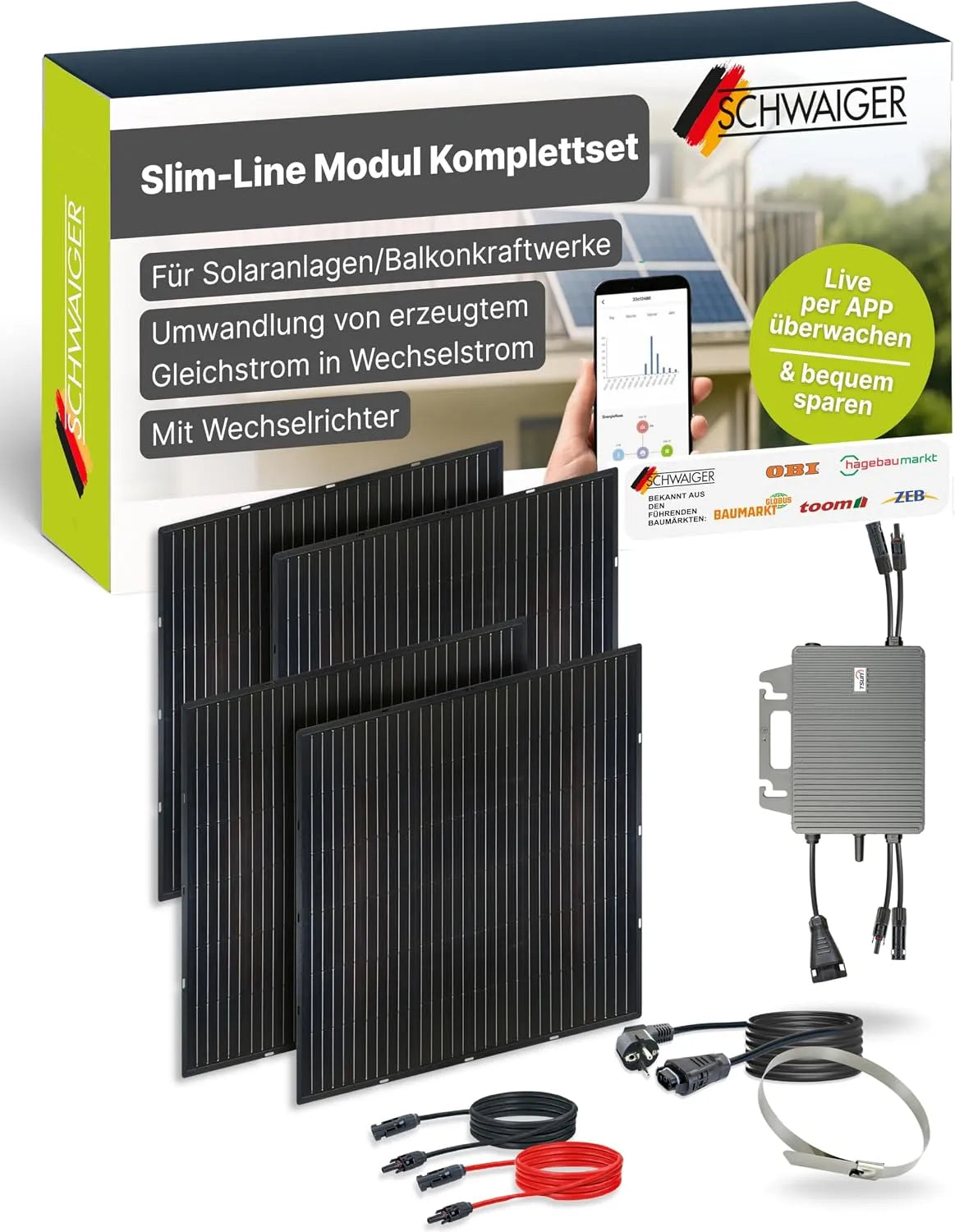 Balkonkraftwerk-Komplettset und Photovoltaiksystem