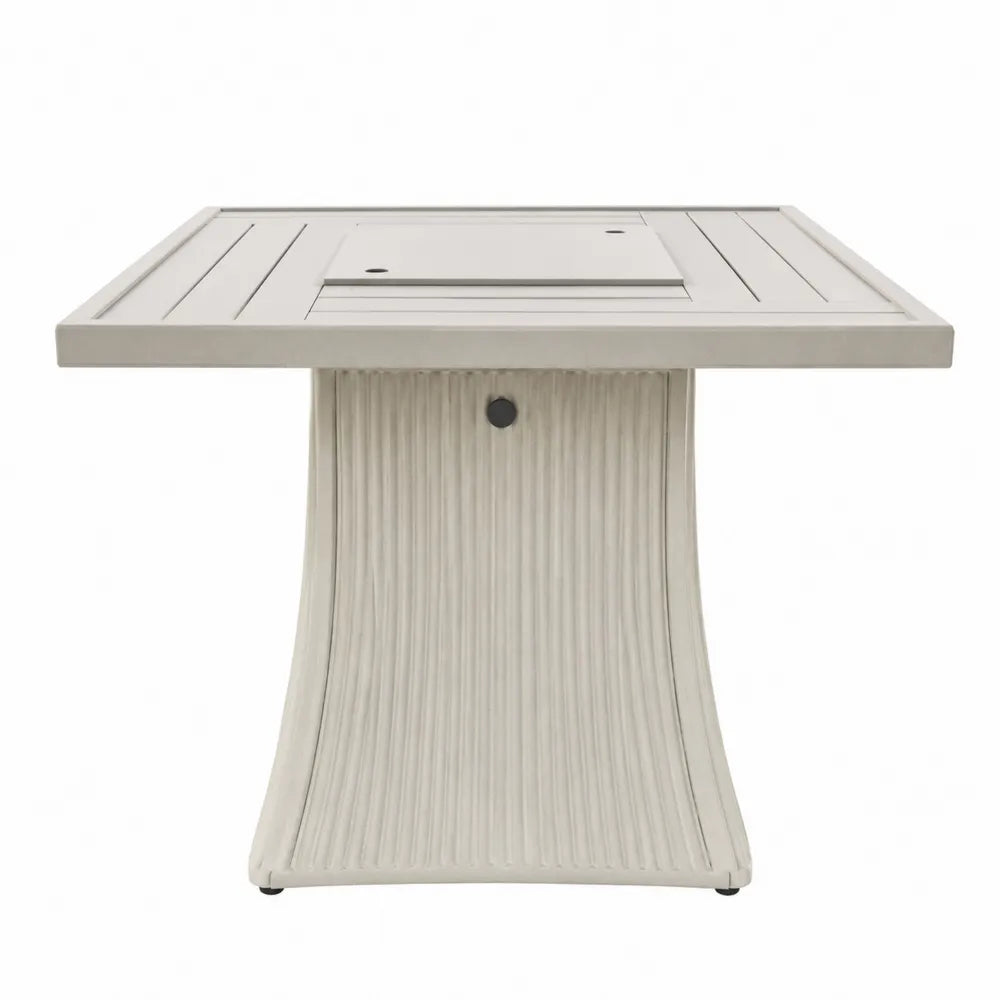 Aluminium Gartentisch Quadrat 90x90x75 cm Beige