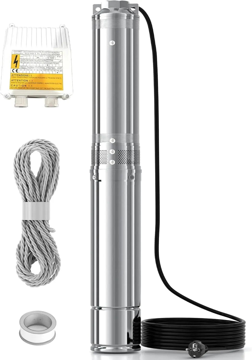 170 L/min Brunnenpumpe, Max. Förderhöhe 108 M, LANCHEZ Tiefbrunnenpumpe