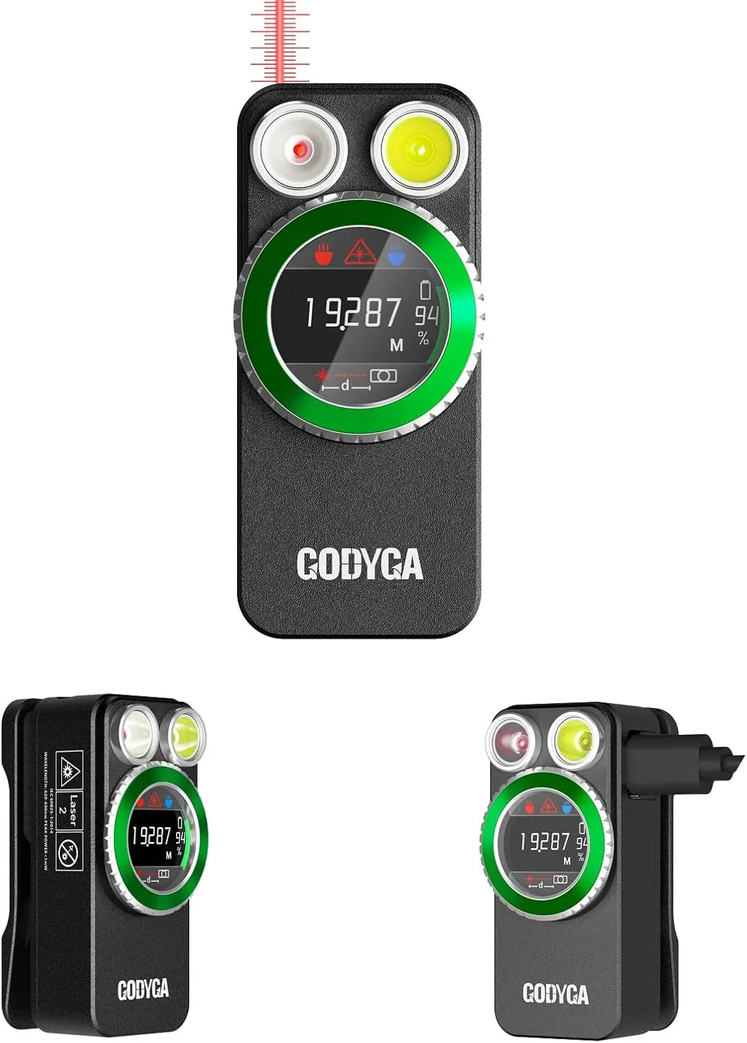 Laser-Entfernungsmesser: USB-C, Akku-Betrieb, mit USB-Anschluss, mit Display