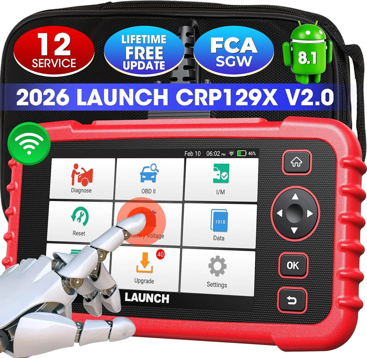 LAUNCH CRP129X V2.0 obd2 Diagnosegerät mit Vier Systemdiagnosen Motor SRS at/MT und – für Fahrzeugpflege