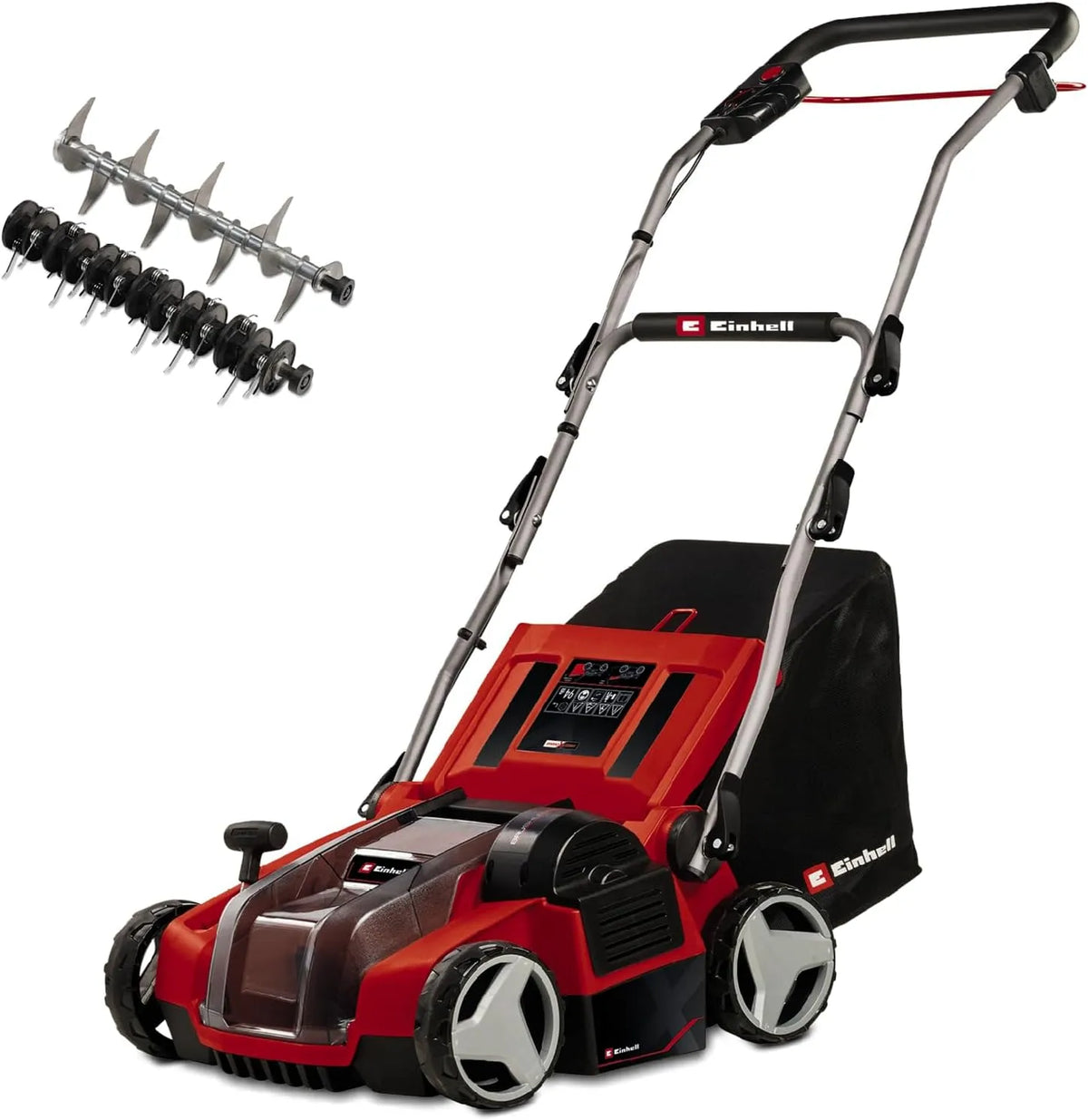 Einhell Akku-Vertikutierer- SA 36 Vertikutierer – GE-SA, Akku-Betrieb, bürstenloser Motor, 35cm, 28L, grün