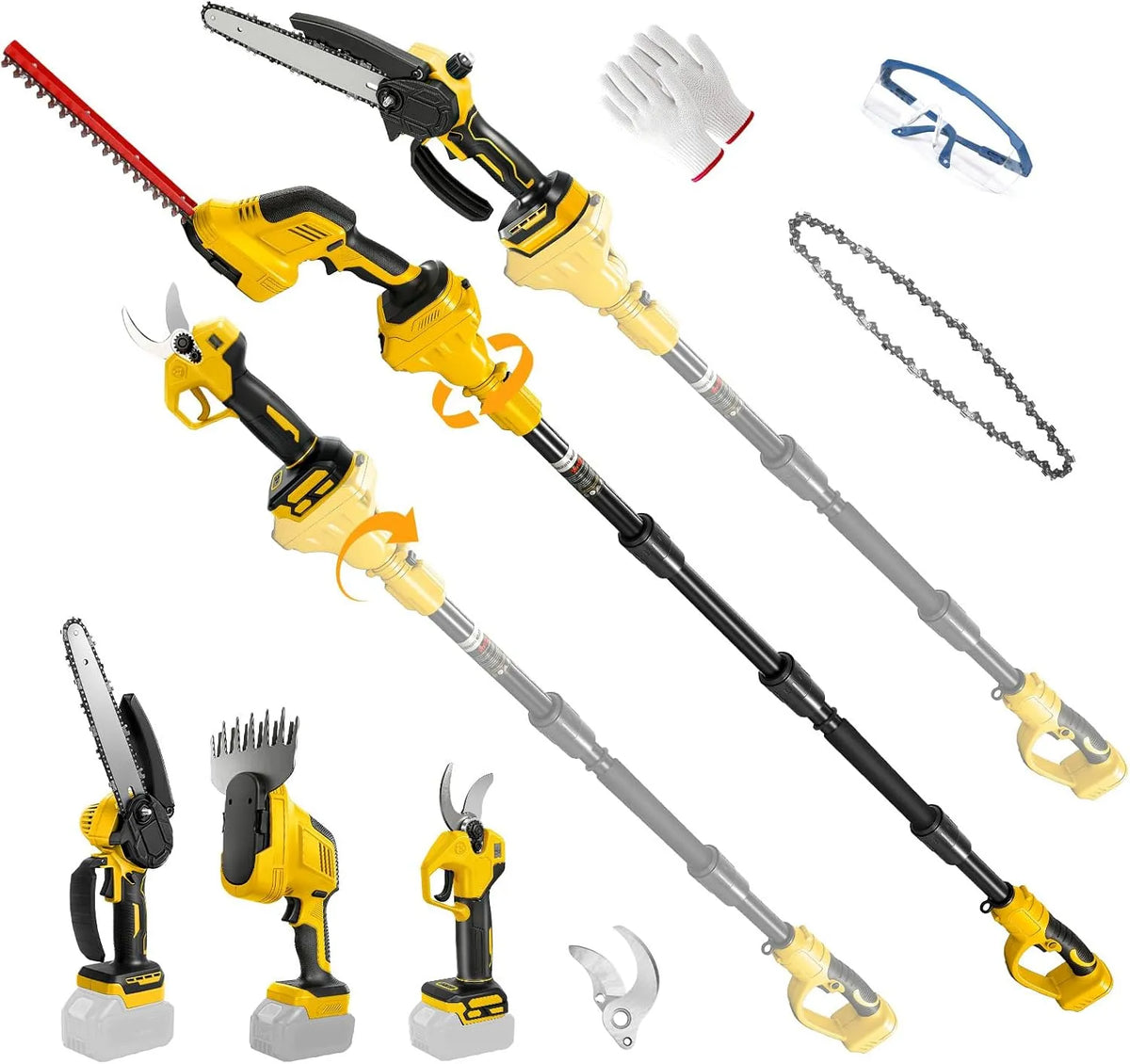 DeWalt 18V Astschere, Akku-Betrieb, Teleskopstiel, 20v