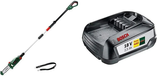 Bosch Hochentaster und Teleskop-Astsäge: Akku-Betrieb, 2,5 Ah