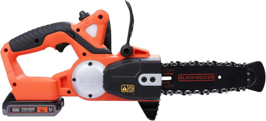BLACK+DECKER Li-Ion GKC1820L20 Kettensäge zum Ablängen von Holz und Schneiden stärkerer Äste: Akku-Betrieb, 20 cm, 160 mm, 18V, 2,0Ah, schwarz