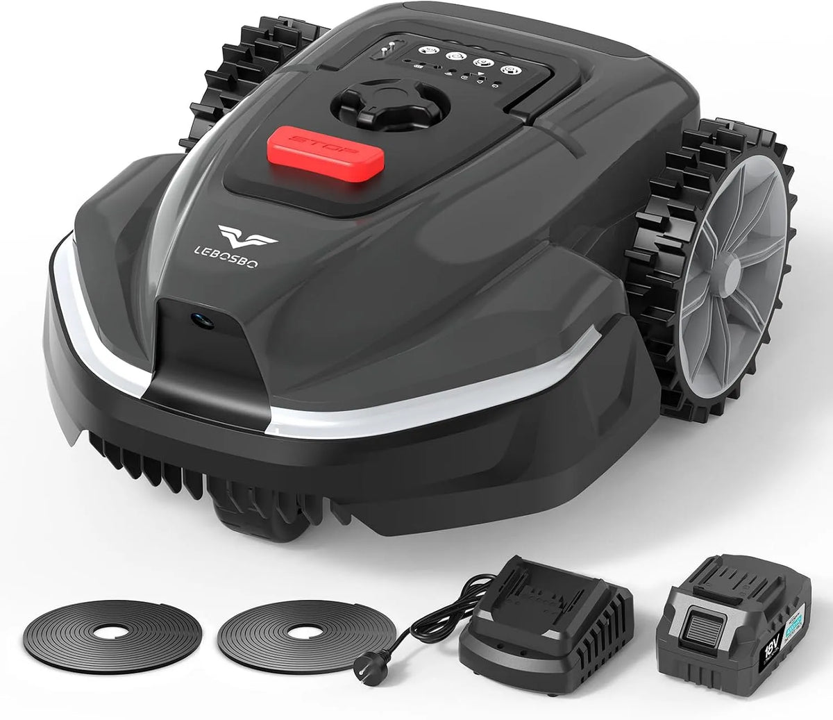 V3 Mähroboter ohne Begrenzungskabel, bürstenloser Motor, App-Steuerung, 50 dB