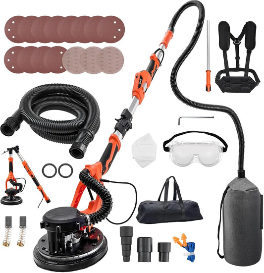 VEVOR Trockenbauschleifer 1150 W – Staubabsaugung, ausziehbar, LED-Anzeige, 255 mm