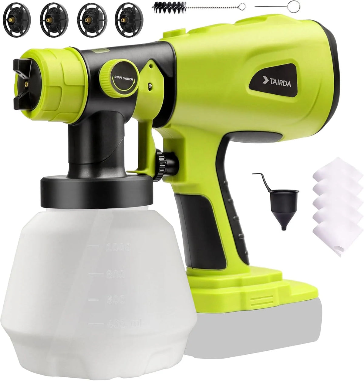 Ryobi 18 Kabelloser Farbsprüher für 18 V Batterie, HVLP, 1000 ml