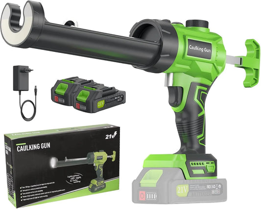 Akku-Kartuschenpresse mit zwei Batterien: Akku-Betrieb, LED-Anzeige, 280ml, 330ml, 250 kg