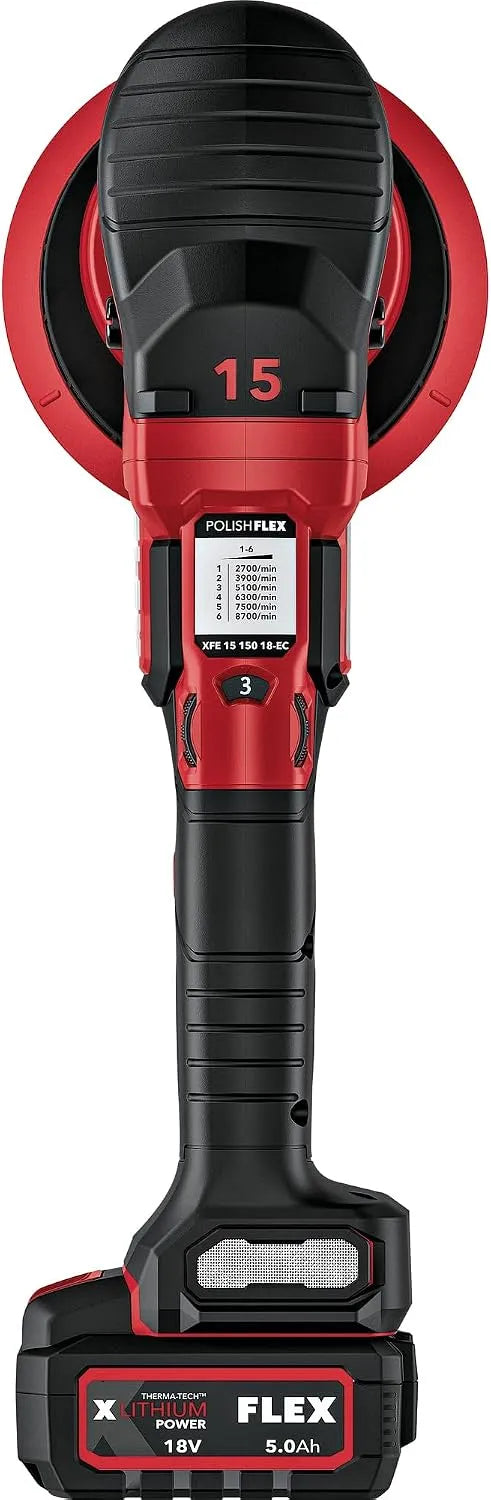 Flex Akku-Exzenterpolierer mit Freilauf 18 V XCE 8 150 18-EC, Akku-Betrieb