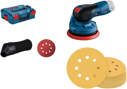 Bosch BOXX 136 Exzenterschleifer – GEX, Akku-Betrieb, aus Holz, für gewerblichen Einsatz, 125 mm, 12V, 8 L