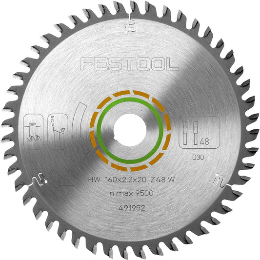 Festool TS 55 Kreissägeblatt: W48, aus Holz, 160 × 2,2 × 20, für Holzbearbeitung