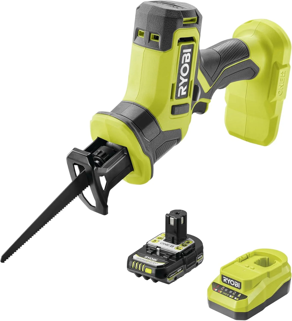 Ryobi 18 R18RSC- Säbelsäge für schnelle Trennarbeiten und Schnitte an schwer zugänglichen Stellen und Universalsäge, ONE, Akku-Betrieb, 18 V
