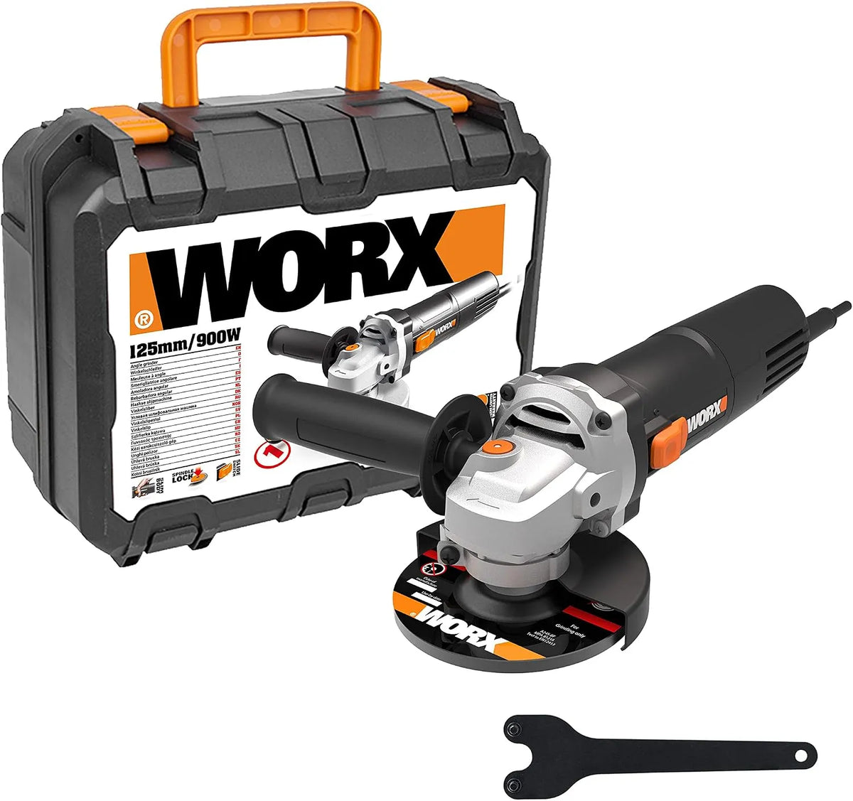 WORX WX718 Winkelschleifer zum Trennen, Entgraten und Bearbeiten von Metalloberflächen – 125mm, 900W