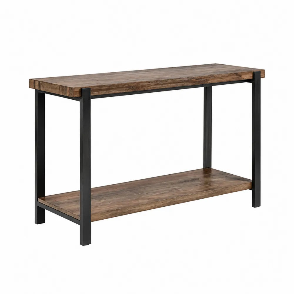 Konsolentisch rechteckig Akazienholz Stahl 120x35x80cm