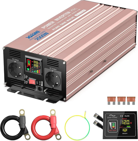 DC-AC-Wechselrichter und Spannungswandler, 2000W, 12V, 230V