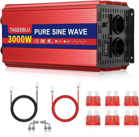 DC-AC-Wechselrichter und Spannungswandler, 3000W, 24V, 230V