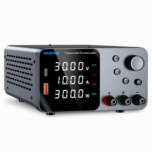 Regelbares DC-Labornetzgerät und Tischnetzteil, 30V, 10A, für Elektroniktest und Reparatur, mit USB-C
