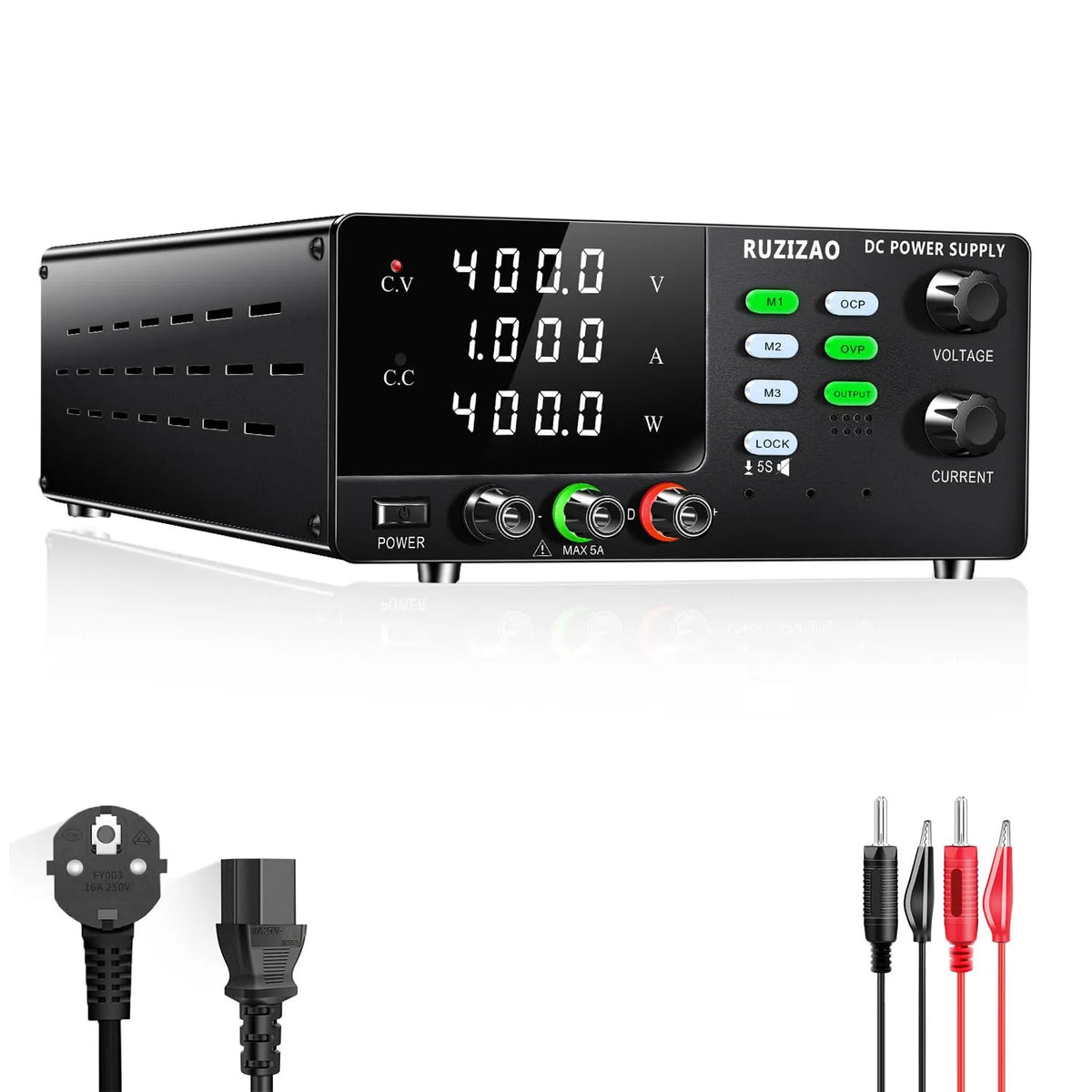 Regelbares DC-Labornetzgerät und Tischnetzteil, 400V, mit Überstromschutz, mit Überspannungsschutz, 1A, für Elektroniktest und Reparatur