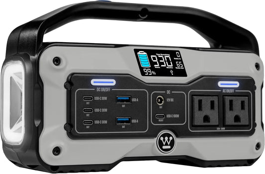 Tragbare Powerstation und Solargenerator, solarbetrieben, für Camping und Wohnmobil