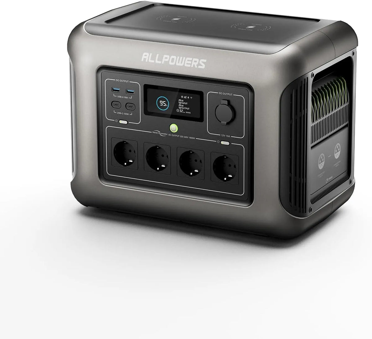ALLPOWERS R1500 Tragbare Powerstation und Solargenerator, 1152WH, 1800W, für Camping und Wohnmobil, solarbetrieben, mit USB-C, Schnellladefunktion