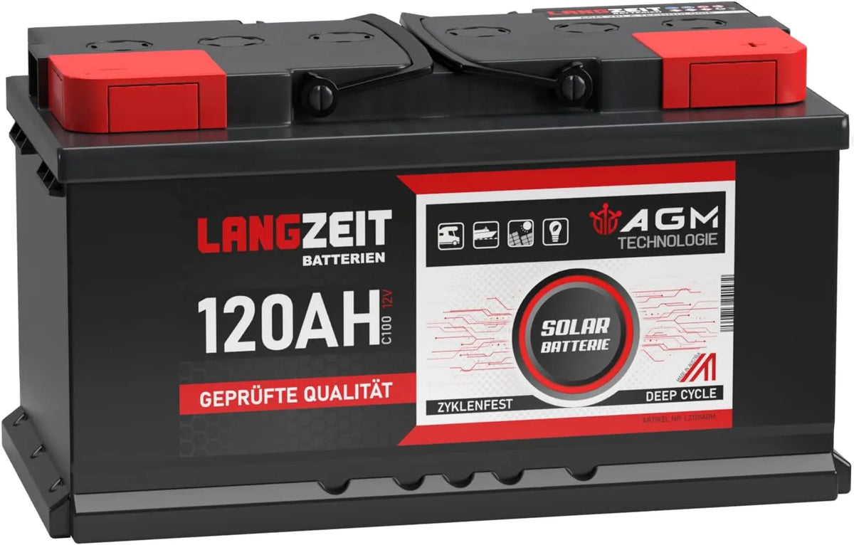 Versorgungsbatterie und Solar- und Freizeitakku, 120AH, 100Ah, für Camping und Wohnmobil, solarbetrieben, 12V