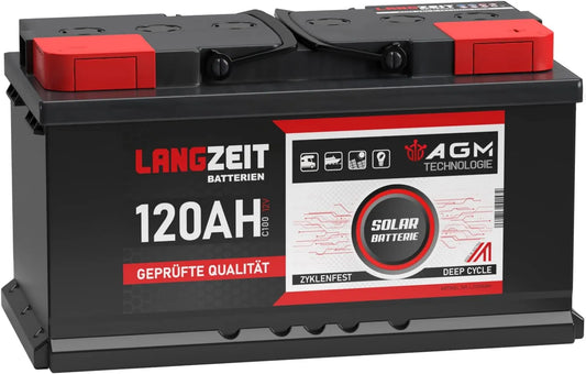 Versorgungsbatterie und Solar- und Freizeitakku, 120AH, 100Ah, für Camping und Wohnmobil, solarbetrieben, 12V