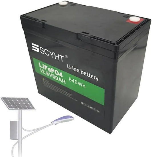 LiFePO4-Batterie LiFePO4-Batterie und Solar-Speicherbatterie, solarbetrieben, 50 Ah, 250 W, 650 W, 12,8 V, mit BMS