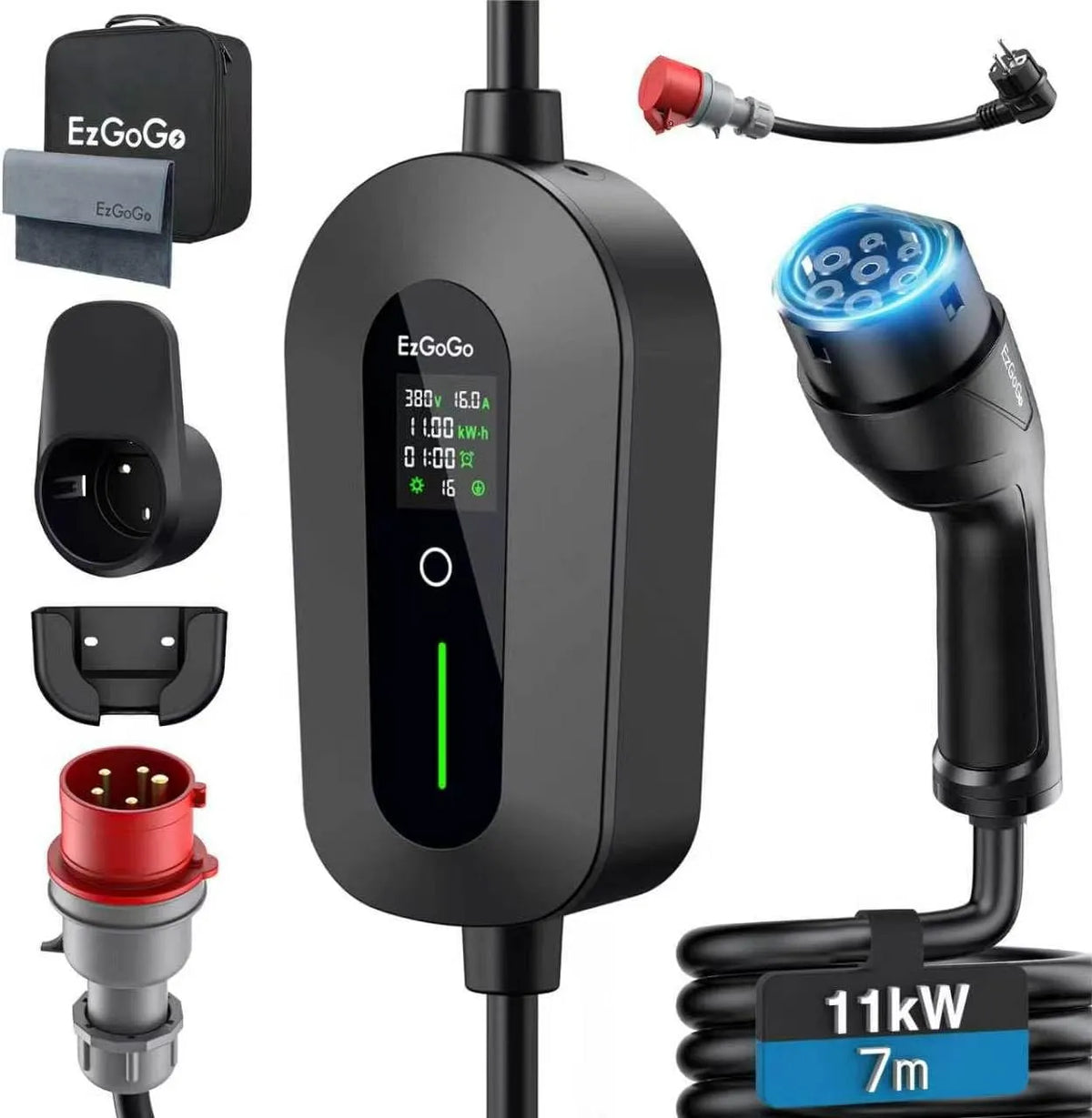 Typ-2-Ladekabel für Elektroautos und Mode-3-EV-Kabel, 11kW, 16A, 7m, dreiphasig, Typ 2