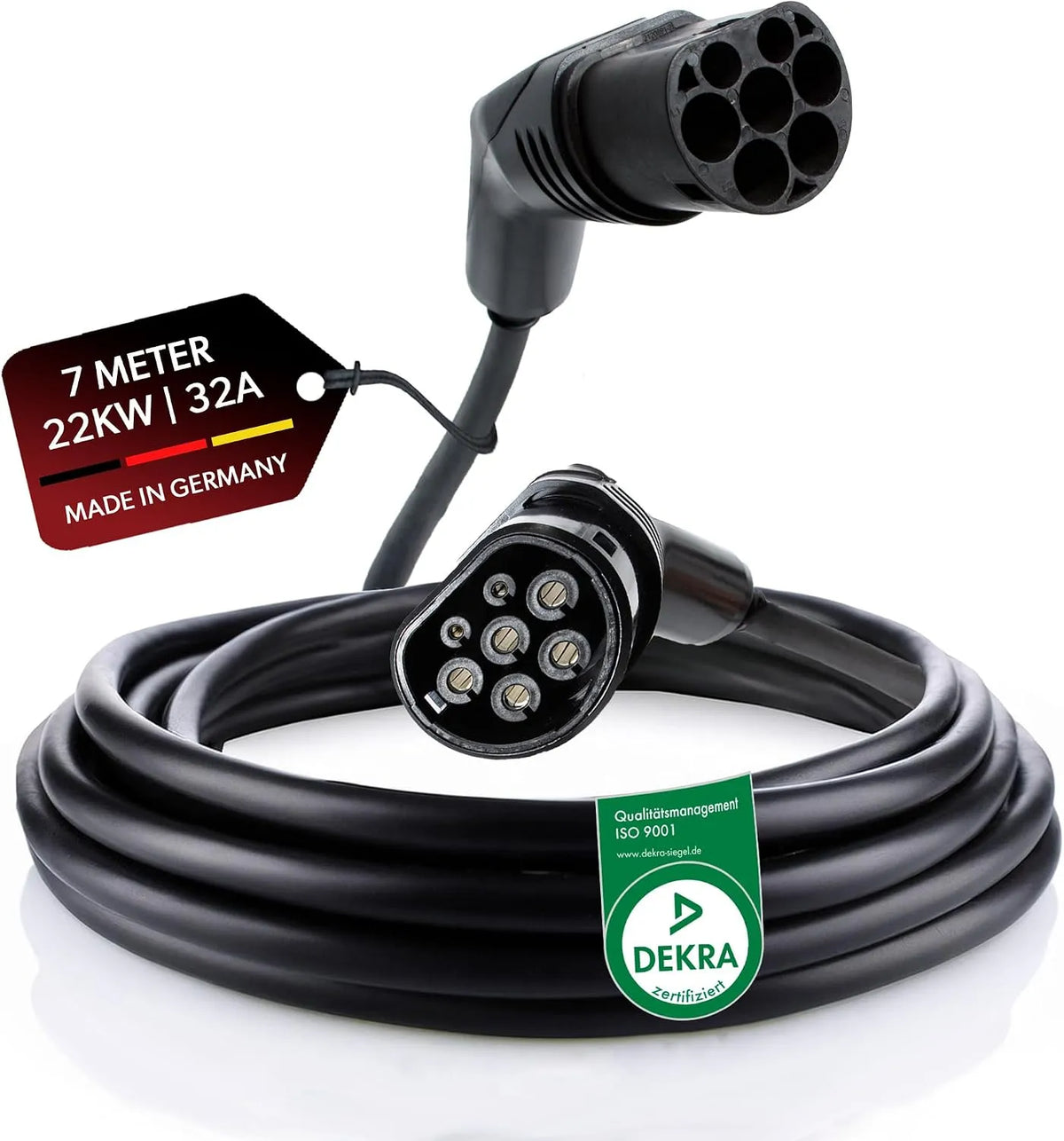 Typ-2-Ladekabel für Elektroautos und Mode-3-EV-Kabel, 22 kW, 32 A, IP44, dreiphasig, Typ 2