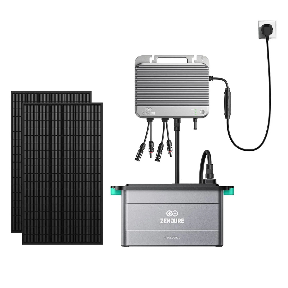 Zendure Speicher SF800 Balkonkraftwerk-Komplettset und Photovoltaiksystem, 1200W, 800W, 450W, 1920Wh, bifazial