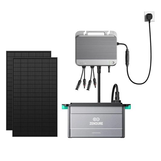 Zendure Speicher SF800 Balkonkraftwerk-Komplettset und Photovoltaiksystem, 1200W, 800W, 450W, 1920Wh, bifazial