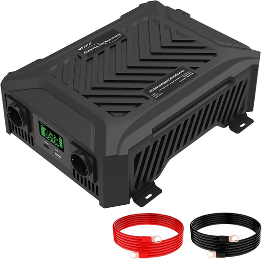 DC-AC-Wechselrichter und Spannungswandler, 2300W, mit USB-C, mit Digitalanzeige, 24V, 230V, für Camping und Wohnmobil