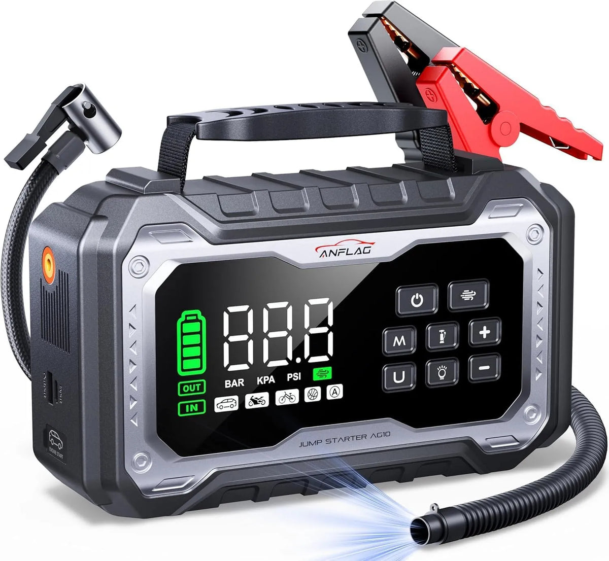 Schnelllade-Powerbank und Mobiler Zusatzakku, 8000A, 160PSI, 14.0L, für Fahrzeug und mobile Stromversorgung