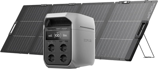 EF ECOFLOW DELTA 3 Plus Tragbare Tragbare Powerstation und Solargenerator, solarbetrieben, 1024 Wh, 220 W, 000 W, für Camping und Wohnmobil