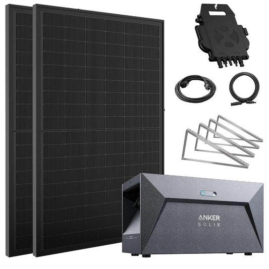 Speicher E1600 Balkonkraftwerk-Komplettset und Photovoltaiksystem, 1,6kWh, 800w, 500W, bifazial, mit WLAN